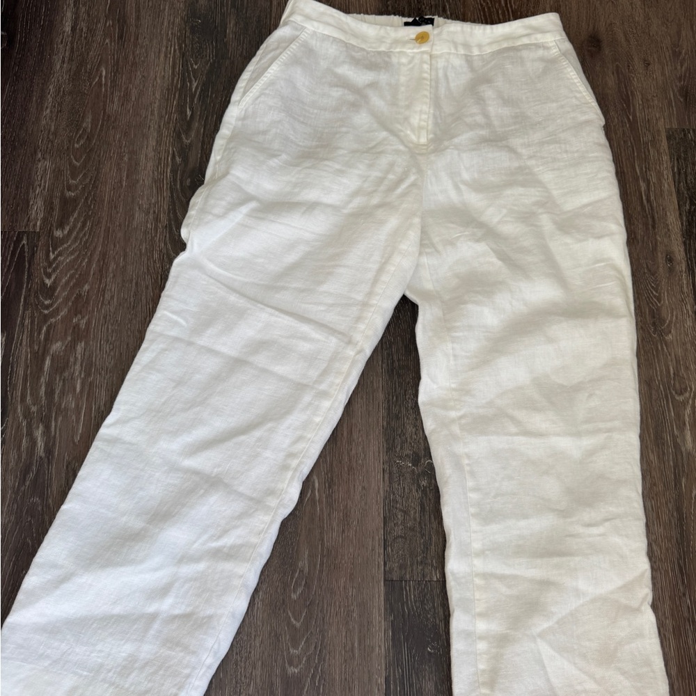 Talbots Ivory Linen Trousers